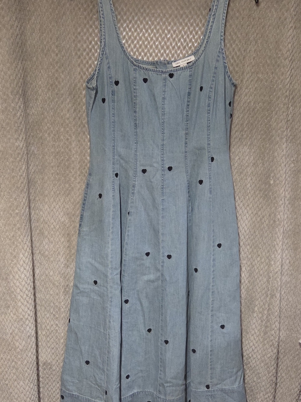 Free Assembly Light Blue Denim Heart Slip Dress